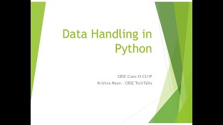 “CBSE Class 11 Python Data Handling Computer Science & Informatics Practices”