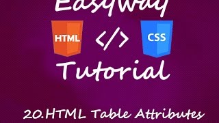 20. HTML & CSS Tutorial- Table Attributes - English