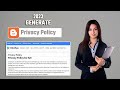 How to Make Privacy Policy Page for Blogger Website 2023 to Get AdSense Approval