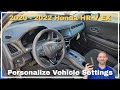 2020 - 2022 Honda HR-V EX Personalized Vehicle Settings