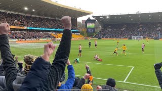Daniel Podence brace v Sheffield Utd with Wolves Fans celebrations to his goals in the FA Cup 2022