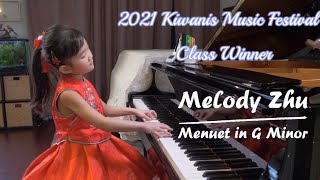 Melody Zhu (6 yrs )plays Menuet in G Minor ,BWV 842 by J.S.Bach