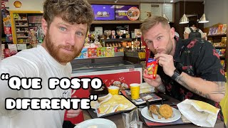 GRINGOS PROVANDO as COMIDAS do POSTO da GASOLINA no BRASIL