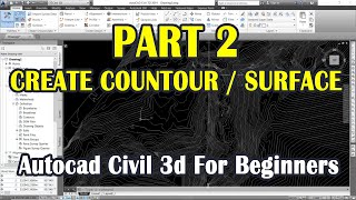 Autocad Civil 3d For Beginners | Create Countour | Part 2