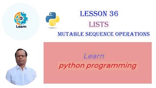 mutable sequence operations | lists | python programming for beginners