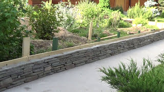 1   Подпорная стенка из галтованого камня. (Retaining wall using tumbled stone)