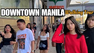 Bustling DOWNTOWN MANILA- Quaipo Market and street food scenes [4k] walking tour