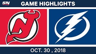 NHL Highlights | Devils vs. Lightning - Oct. 30, 2018