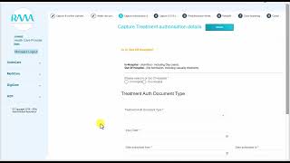 eCARE HCP | Capturing a Treatment Authorisation