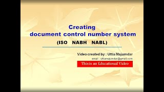 Creating document control number system - ISO, NABH, NABL