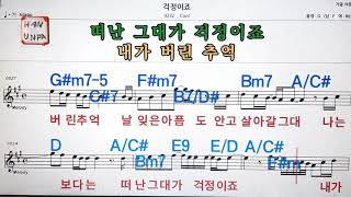 걱정이죠/Cool💋노래방, 가라오케, 코드 큰 악보,반주,가사💖Karaoke, Sheet Music, Chord, MR