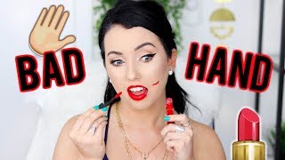 FULL FACE USING MY BAD HAND! Opposite Hand Makeup Challenge...
