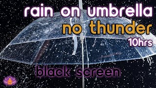 [Black Screen] Rain on Umbrella No Thunder | Rain Sounds for Sleeping