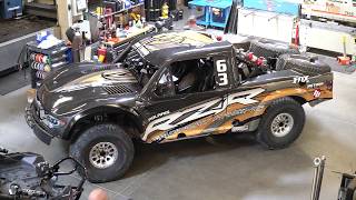 Wrapping the Johnny Angal #63 Geiser Bros Trophy Truck prior to BITD Vegas to Reno