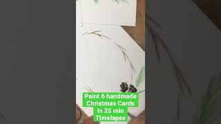 クリスマスカードを一気に6枚水彩画で描く動画　Speed Painting of #timelapse Christmas Cards #shorts @KyokoBartleyArt