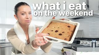 VLOG | baking a healthy dessert + everything i eat in a weekend 🍪🍝