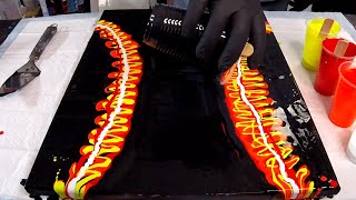 Acrylic Pour Painting - Hot Fire Paint Pouring Fluid Art