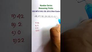 Series| Missing Number Series| Reasoning Classes| Reasoning for SSC CGL GD CHSL| #shorts