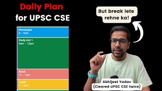An *IDEAL* Daily schedule for UPSC preparation | IAS Exam Daily Schedule