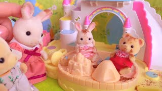 シルバニアファミリー お砂場 おもちゃ ドロドロになりました。sylvanianfamilies calicocritters 育児 toy kids sandboxplay 人形遊び  japan