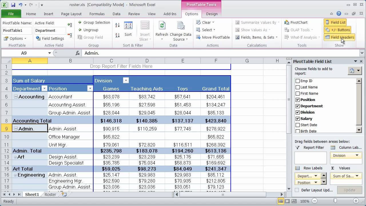 Pivot Tables Excel 2010 Cabinets Matttroy
