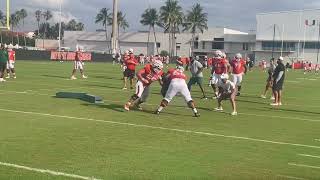 Miami Hurricanes OL 1 on 1 drills March 30