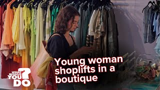 Brazen shoplifter at a boutique store