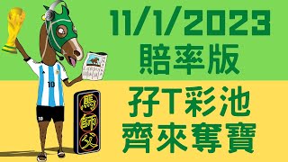 【賽馬貼士】【馬師父】 跑馬地草地賽日 (1月11日)  I 賠率版心水 I 谷戰大亂局  R2/3 孖T有多寶 一齊嚟度馬