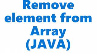 Remove Specific element from an Array | Scanner Input | Java Coding | Sublime |