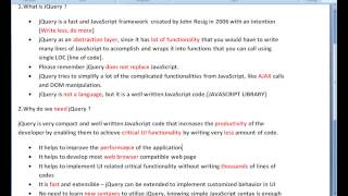 WHY DO WE NEED JQUERY EXPLAIN TUTORIAL