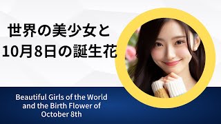 世界の美少女と10月8日の誕生花