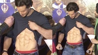 Tiger Shroff Shows His 6 Pack Abs At A Flying Jatt Trailer review Launch Full VIDEO