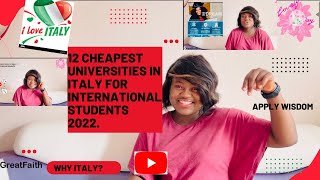 ITALIAN 🇮🇹 12 CHEAPEST UNIVERSITIES FOR INTERNATIONAL STUDENTS 2022