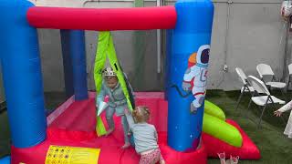 Space Themed Inflatable Bounce House With Blower!