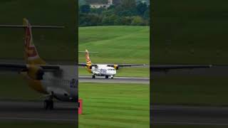 Aurigny ATR 72-600 propeller aircraft landing 🛬 at Birmingham Airport #planespotting #aviation