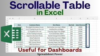 How to Make Scrollable Table in Excel for Dashboards