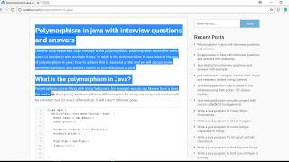Polymorphism in java with interview questions and answers