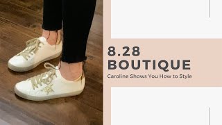 Caroline In The New ShuShop Paula White Gold Star Sneakers