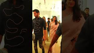 Hero Nithin Wife Shalini Kandukuri at Sharwanand Reception. #sharwanand #nithin #shorts #viral