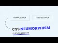 Neumorphism Button Tutorial For Beginners Using Html and CSS | Neumorphic Style