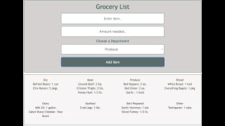 Grocery List: Js Form