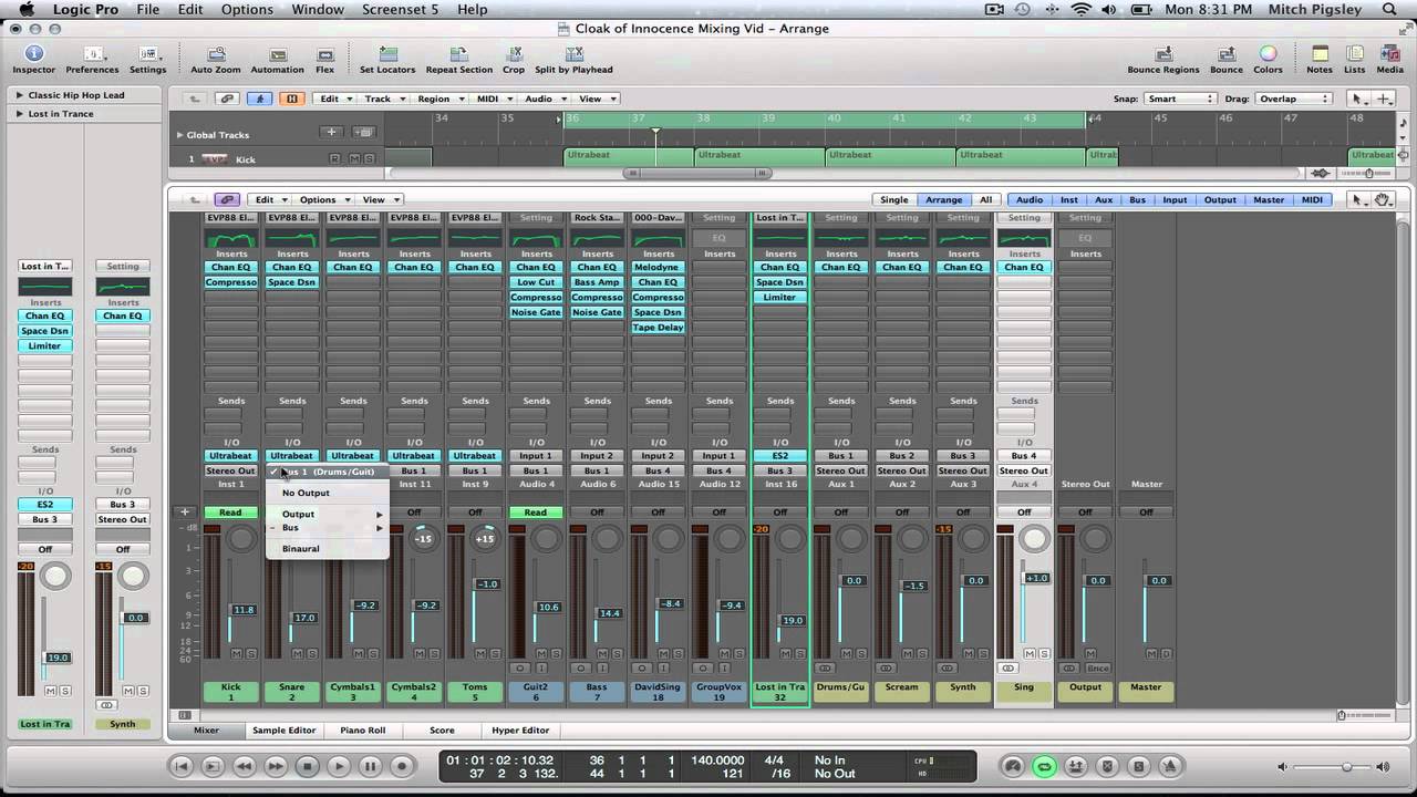 Logic Pro 9 Tutorial - Mixing Techniques (Part #2) - YouTube