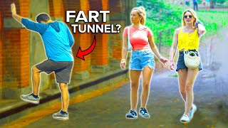 Funny Wet Fart Prank in NYC! Farts from ABOVE!
