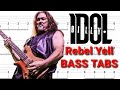 Billy Idol - Rebel Yell BASS TABS | Cover | Tutorial | Lesson