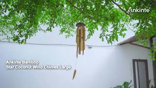 Ankinte Star Coconut Bamboo Wind Chimes Large - Chuông Gió Tre Gáo Dừa Họa Tiết Trang Trí Ngôi Sao