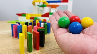 Marble Run ASMR with Colorful Rainbow Domino ending!
