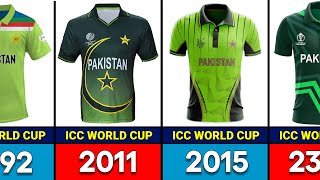 Evolution of Pakistan's World Cup Jersey  (1975 - 2023)