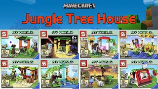 Lego Minecraft: 8 in 1 Jungle Tree House Unbox \u0026 Build SY6186 My World  | China Lego