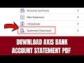 How To Download Axis Bank Account Statement PDF | How to download bank account statement