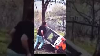 He Flipped His Mini Skid Steer Bobcat 2x